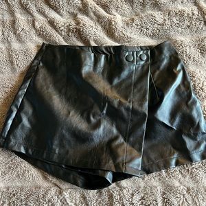 Leather skort